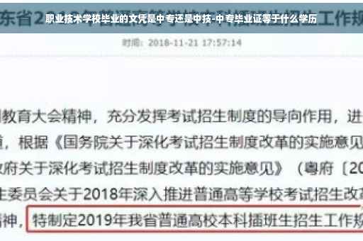 职业技术学校毕业的文凭是中专还是中技-中专毕业证等于什么学历
