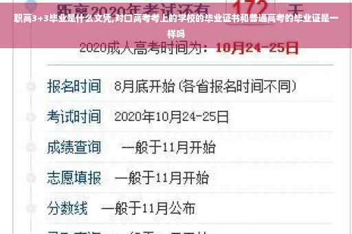 职高3+3毕业是什么文凭,对口高考考上的学校的毕业证书和普通高考的毕业证是一样吗
