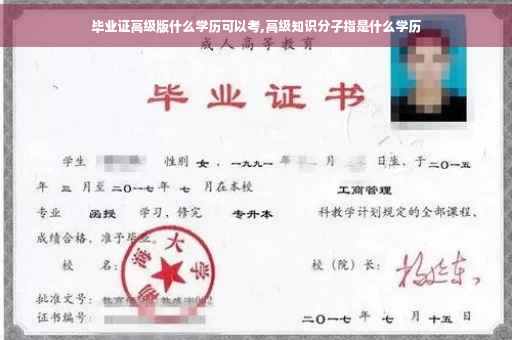 毕业证高级版什么学历可以考,高级知识分子指是什么学历