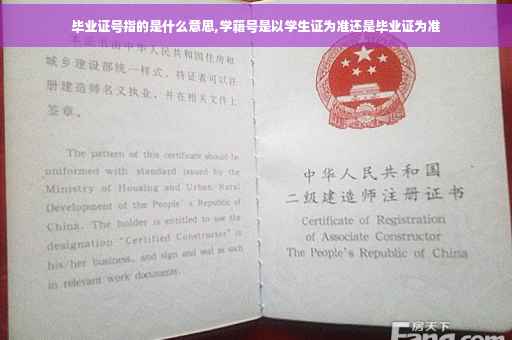 毕业证号指的是什么意思,学籍号是以学生证为准还是毕业证为准