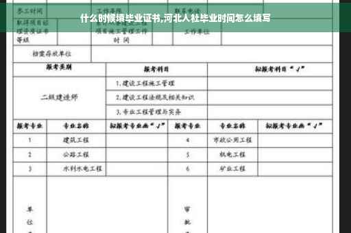 什么时候填毕业证书,河北人社毕业时间怎么填写