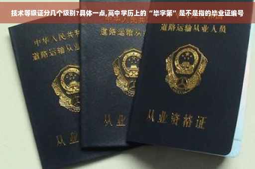 技术等级证分几个级别?具体一点,高中学历上的“毕字第”是不是指的毕业证编号