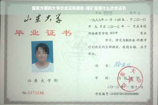 煤炭方面的大专毕业证有哪些-煤矿需要什么毕业证书