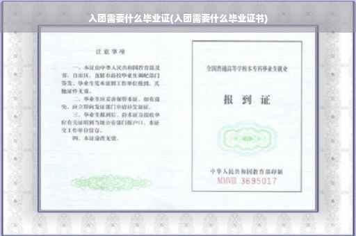 入团需要什么毕业证(入团需要什么毕业证书)