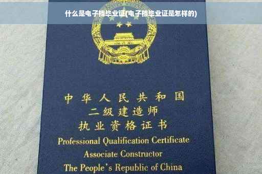 什么是电子档毕业证(电子档毕业证是怎样的)