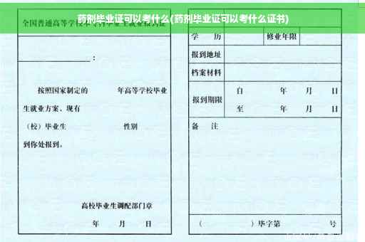 药剂毕业证可以考什么(药剂毕业证可以考什么证书)