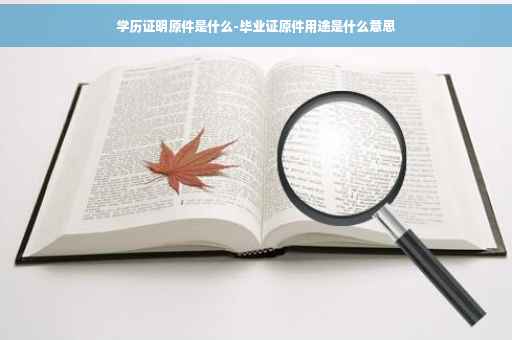 学历证明原件是什么-毕业证原件用途是什么意思