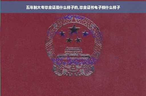 五年制大专毕业证是什么样子的,毕业证书电子档什么样子