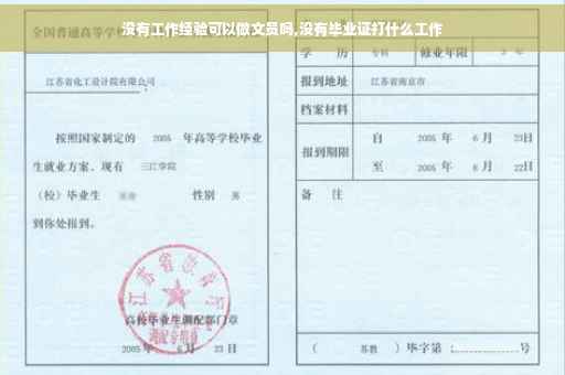 没有工作经验可以做文员吗,没有毕业证打什么工作