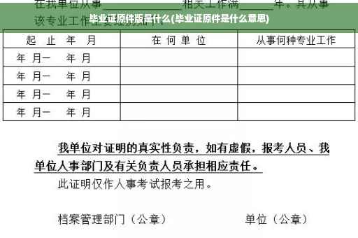 毕业证原件版是什么(毕业证原件是什么意思)