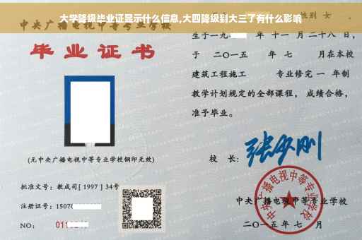 大学降级毕业证显示什么信息,大四降级到大三了有什么影响
