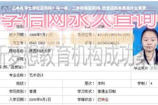 三本有学士学位证书吗？与一本、二本的有区别吗-毕业证的本质是什么意思