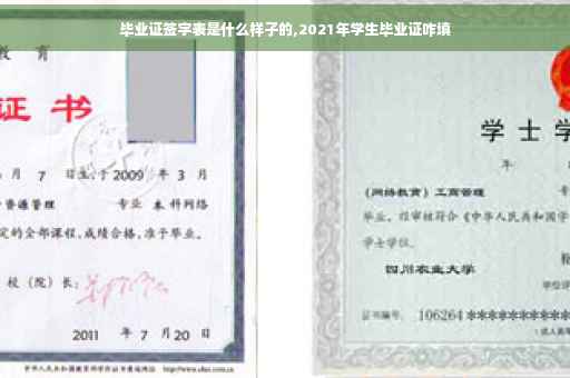 毕业证签字表是什么样子的,2021年学生毕业证咋填