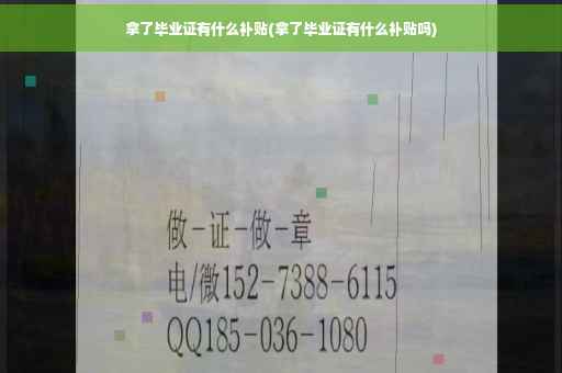 拿了毕业证有什么补贴(拿了毕业证有什么补贴吗)