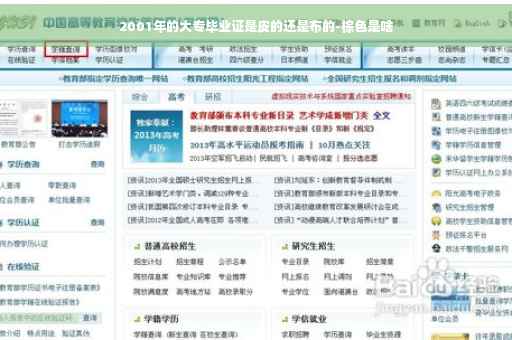 2001年的大专毕业证是皮的还是布的-棕色是啥