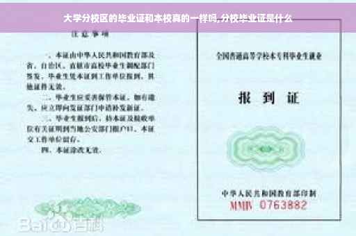 大学分校区的毕业证和本校真的一样吗,分校毕业证是什么
