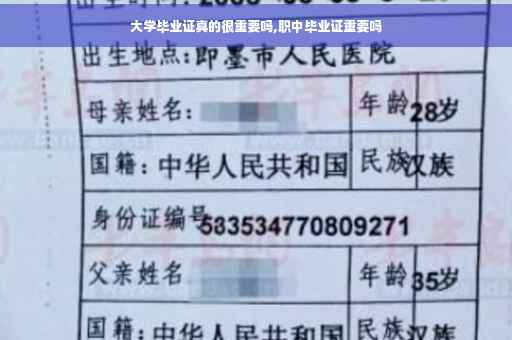 大学毕业证真的很重要吗,职中毕业证重要吗
