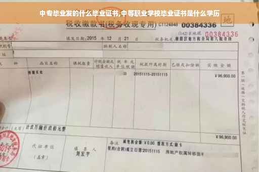中专毕业发的什么毕业证书,中等职业学校毕业证书是什么学历