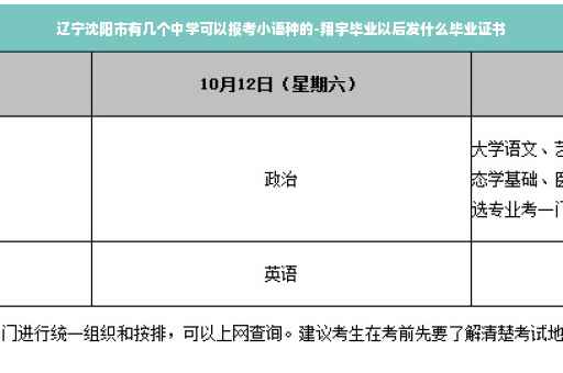 辽宁沈阳市有几个中学可以报考小语种的-翔宇毕业以后发什么毕业证书