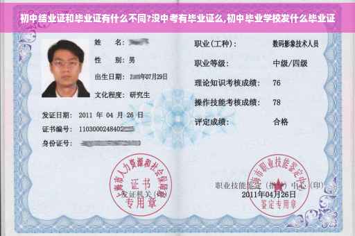 初中结业证和毕业证有什么不同?没中考有毕业证么,初中毕业学校发什么毕业证