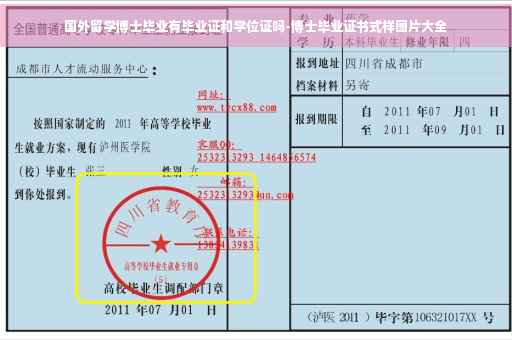 国外留学博士毕业有毕业证和学位证吗-博士毕业证书式样图片大全