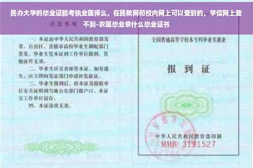 民办大学的毕业证能考执业医师么，在民教网和校内网上可以查到的，学信网上查不到-农医毕业拿什么毕业证书