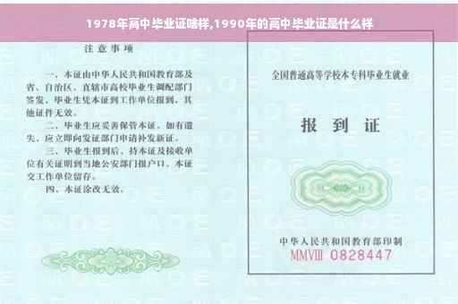1978年高中毕业证啥样,1990年的高中毕业证是什么样