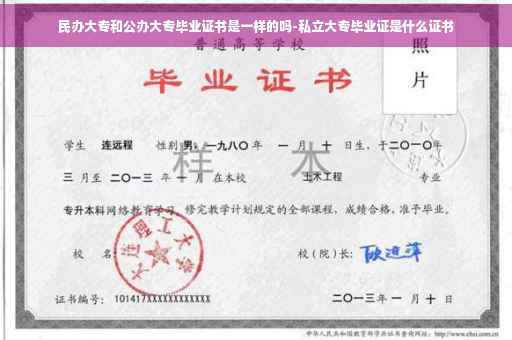 民办大专和公办大专毕业证书是一样的吗-私立大专毕业证是什么证书