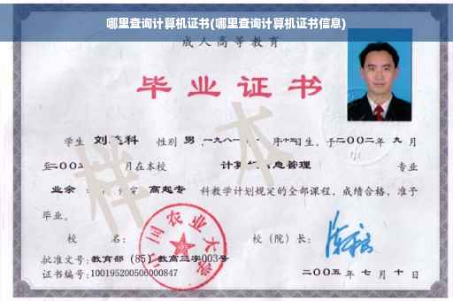 哪里查询计算机证书(哪里查询计算机证书信息) 哪里查询计算机证书(哪里查询计算机证书信息)