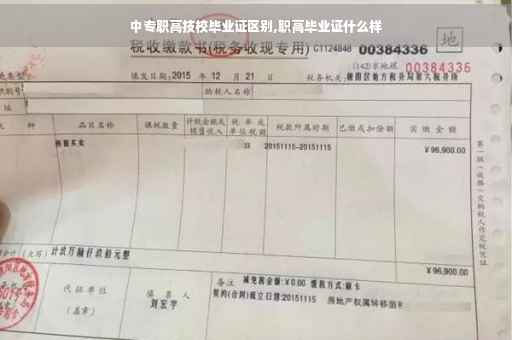 中专职高技校毕业证区别,职高毕业证什么样