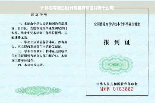 计算机高项证书(计算机高项证书有什么用)