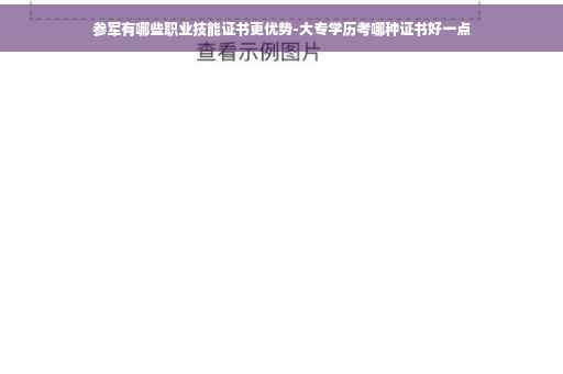 参军有哪些职业技能证书更优势-大专学历考哪种证书好一点