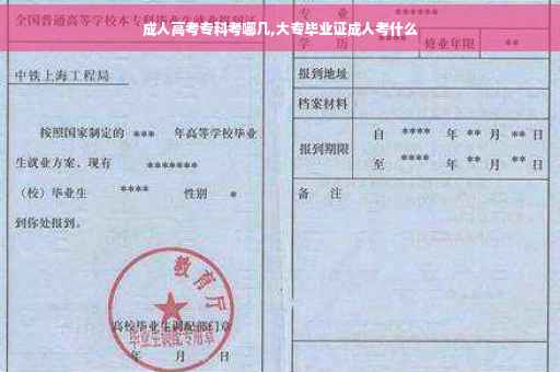成人高考专科考哪几,大专毕业证成人考什么