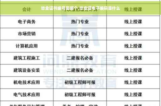 毕业证书编号是哪个,毕业证电子编码是什么