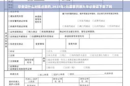毕业证什么时候出来的,2023年7月国家开放大学毕业证下来了吗