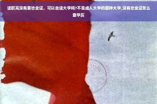 读职高没有要毕业证，可以去读大学吗?不是成人大学的那种大学,没有毕业证怎么查学历