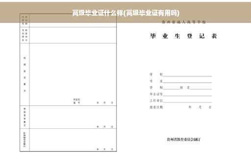 高级毕业证什么样(高级毕业证有用吗)