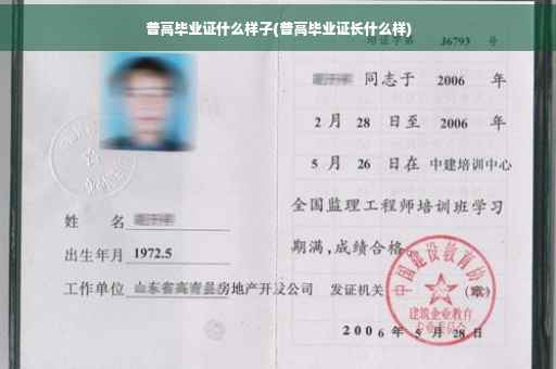 普高毕业证什么样子(普高毕业证长什么样)