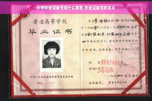 大学毕业证编号是什么意思,毕业证编号的含义
