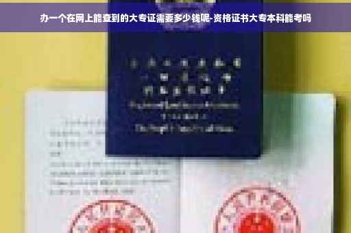 办一个在网上能查到的大专证需要多少钱呢-资格证书大专本科能考吗