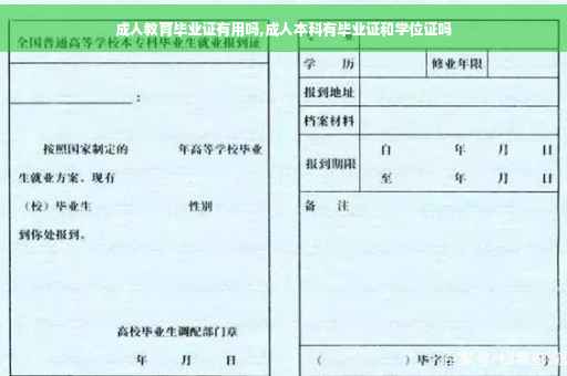 成人教育毕业证有用吗,成人本科有毕业证和学位证吗