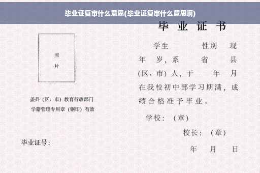 毕业证复审什么意思(毕业证复审什么意思啊)