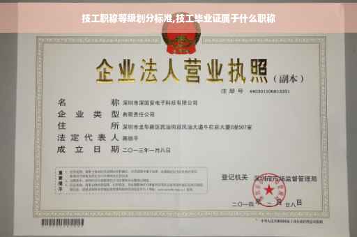 技工职称等级划分标准,技工毕业证属于什么职称