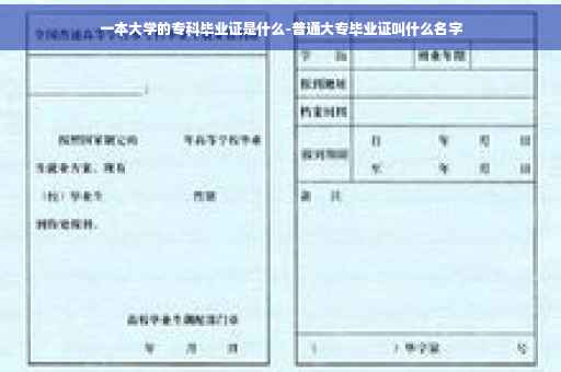 一本大学的专科毕业证是什么-普通大专毕业证叫什么名字