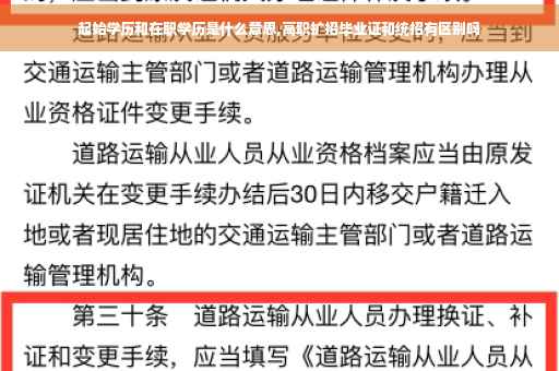 起始学历和在职学历是什么意思,高职扩招毕业证和统招有区别吗