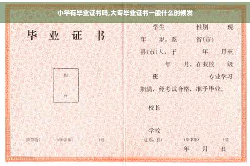 小学有毕业证书吗,大专毕业证书一般什么时候发