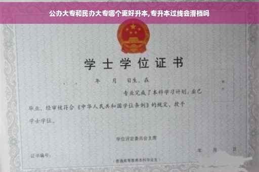 公办大专和民办大专哪个更好升本,专升本过线会滑档吗
