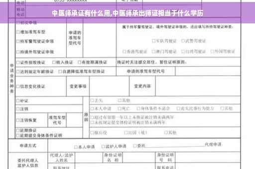 中医师承证有什么用,中医师承出师证相当于什么学历