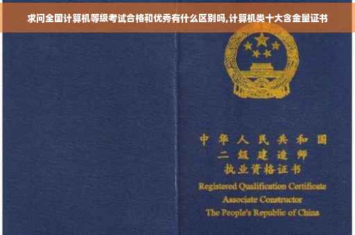 求问全国计算机等级考试合格和优秀有什么区别吗,计算机类十大含金量证书