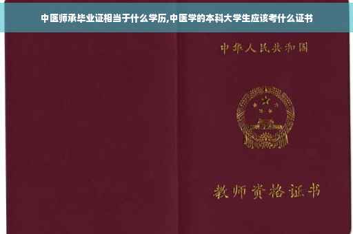 中医师承毕业证相当于什么学历,中医学的本科大学生应该考什么证书